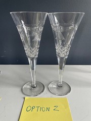 WATERFORD Crystal Toasts Millennium Toasting Champagne Flutes Two Set Germany
