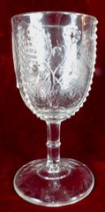 Diamond Panel Fruits Goblet Brilliant Glass Co.120 EAPG Wild Fruits 1888 #180