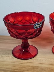Set of 3 Vintage Noritake Perspective Red / Uv Glow 4-1/8″ Sherbet Dessert Bowls