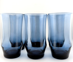Vintage Libbey Glass Tumblers SET of 6 Apollo Dusky Blue 5 1/2″ Tall Holds 13 oz