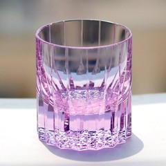 K9 Purple Shiny Crystal Whiskey Glass Hand Carved Rock Shiny Glassware 7oz