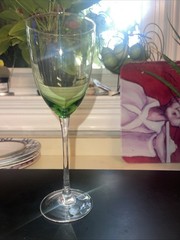 Lenox Fine Crystal GEMS Green White Wine Glass Jewel Tone Tall Stem Replacement