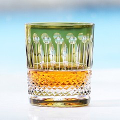 Luxury Handicraft Whisky Glass Olive Green Colored Glassware Best Gift