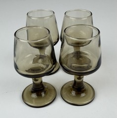 1970s Libbey Glass Tawny Accent Mini Cordial Glasses Set of 4