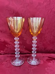 NIB FLAWLESS Glass BACCARAT France Two VEGA Crystal FORTISSIMO RHINE WINE GOBLET