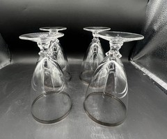 4 Fostoria Wedding Ring #6051 ½ Platinum Trim Footed Iced Tea Tumbler(s)