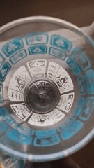 3 MCM Anchor Hocking Drinking Glasses Clear W White And Teal Paint Tea/coffe Pot