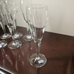6 Fluted Lead Free Crystal Champagne Glasses Flutes Germany 8″