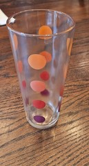 Vintage MCM 2 Libbey Polka Dot Glass Tumblers 1 green 1 red
