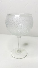 Signed ITS A BLAST Sandblasted Clear Cocktail Wine Art Glass Tucson Arizona