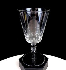 Bryce Crystal #638-1 Clear Paneled Wafer Stem Vintage 6 1/4″ Water Goblet