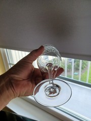 One Bohemia Crystal-Crystalex 7″ Tall Wine/Water Goblet BOC22 Pinwheel Pattern.