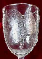Diamond Panel Fruits Goblet Brilliant Glass Co.120 EAPG Wild Fruits 1888 #180