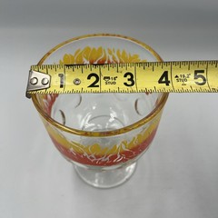 VTG Bartlett Collins Thumbprint Ring Of Fire 5.5” Footed Goblet EUC