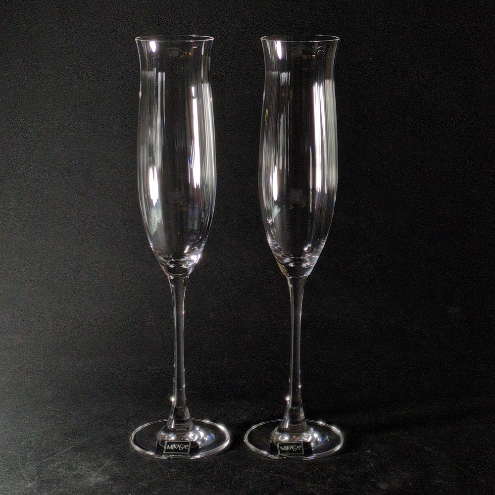 MIKASA HIGH SOCIETY OPTIC CHAMPAGNE FLUTES, Lead Crystal, 11 3/4″, 10 Oz, 2PCS