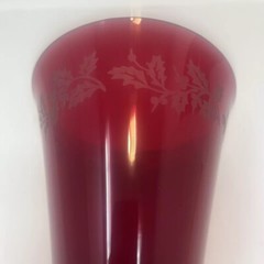 Lenox Holiday Gems Holly Etched Ruby Tall Water Glass – 9.5″ Tall
