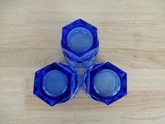 Fostoria Argus Blue Flat Juice Glass Henry Ford Museum Set of 3