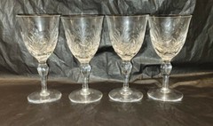 Set of 4 Stuart crystal wine glasses vintage high quality made in England