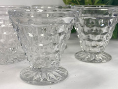 Fostoria Set of 4 Pressed Cubist Manganese Glass Glowing sherbet / dessert cup