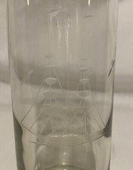 Etched Class Cylinder/Vase Sailing Ship Design 7.75 x 3″
