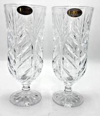Fifth Avenue Portico Iced Tea Glasses Lead Crystal 8″ Set of 2