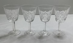 Set Of 4 Waterford Crystal Lismore Glass Glasses 5 7/8” Tall