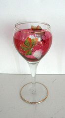 Vtg. Romanian Hand Painted Grapevine Ruby Red Flash Wine Glasses & Decanter 7pc