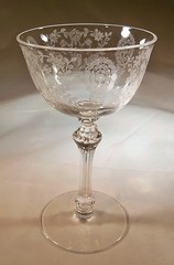 TIFFIN JUNE NIGHT CRYSTAL #17392 5-1/4″ TALL 3-1/2 OUNCE FOOTED COCKTAIL GOBLET!