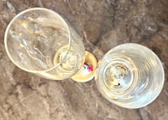 Set of 2 Champagne Flutes Enamel Rose Jewel Romantic Wedding Toasting Glasses