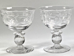 Vintage 1942-1956 Moonglo by Heisey Stem 540 Set of 2-3 3/4″ Cocktail Glasses