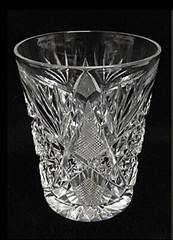 Vintage American Brilliant Period Cut Crystal Carafe & Tumbler Pinwheel Hob Star