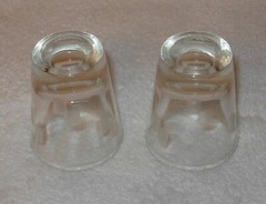 Set 2 VTG LIBBEY Glassware ETCHED SHOT GLASSES 2 1/2″ XLNT! Dbl Rectangles
