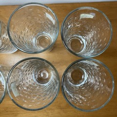 Libby Glasses Tumblers Awa Optic Coin Bubble Dimples Thumbprint 16oz Set Of 8