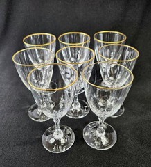 Lenox Crystal Mansfield (Gold Trim) Wine Glasses 5 7/8″ Set of 8 Excellent