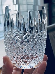 STUART Crystal Glasses – Manhattan Pattern; Set of 4 ; 11oz Tumblers; NEW IN BOX