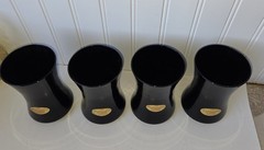 4 Morgantown Glass Seneca Fashionables Flat Tumblers In Ebony 13 oz