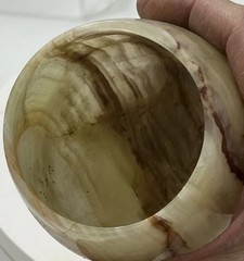 Vintage Onyx Marble Goblets Set of 2 – 4.5″ Hand-Carved Stone Wine Cups – Rustic
