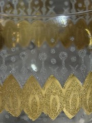 Vintage set Of 7 Pasinski roly poly Glasses MCM 22K gold encrusted filigree