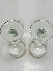 Vintage Wine Glasses Goblets Set Of 2 7” Elegant Gold Trim Bar Classic