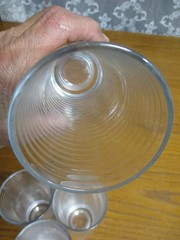x4 – Clear Glass with Horizontal Ribbed inside Glass – Tumblers – 5-1/8″ tall
