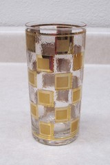 5 Vintage Mid Century Culver Oxford Barware Glasses 22K Gold