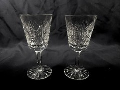 SET OF 2 WATERFORD CRYSTAL CLARE WHITE WINE GLASSES / GOBLETS