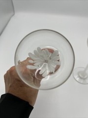 Rosenthal Snowflower Cordial Glass White Confetti Crystal Lot of 2 6 1/8″ Tall