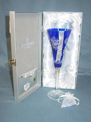 Waterford Snowflake Wishes FRIENDSHIP Champagne Flute Cobalt Seventh Edition