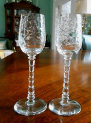 Rock Sharpe Baden Sherry Cut Crystal Stem 1004 Mid Century