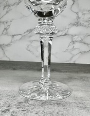 Set Of 6 Cristallerie Lorraine France Cut Crystal Sherry White Wine Glasses 7” T