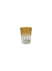 Partylite Vintage Retired Global Fusion Amber Glass Gold Detail Trim