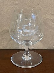 Beautiful Vintage Small Footed Cognac Snifter Glass Hennessy Logo 3″