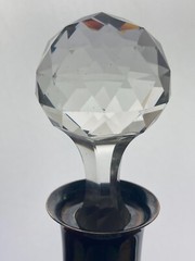 Set of 6 Vintage Optic Wine Glasses W/ Platinum Trim And Decanter