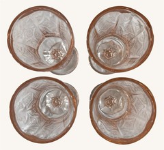 Indiana Glass “Madrid Recollection” Vintage Pink Water Goblets Set Of 4